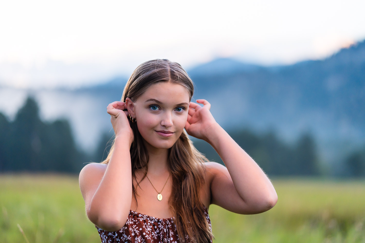 portrait of young woman 85mm sample image