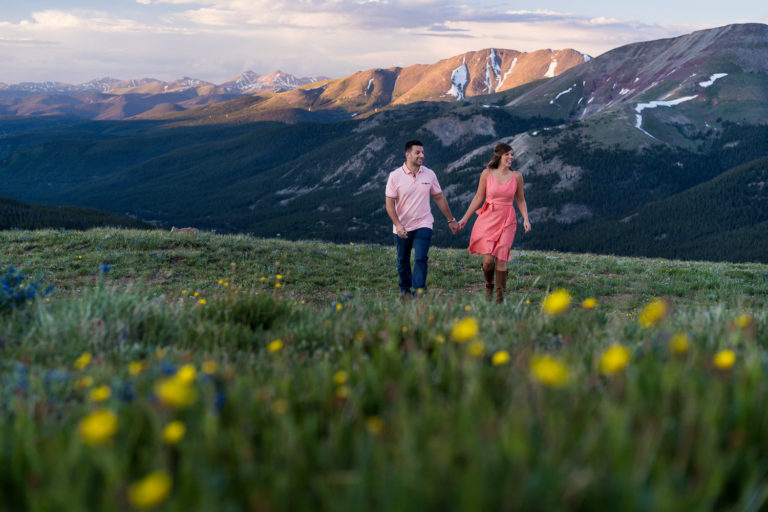 Breckenridge Engagement Photography Flower Meadow