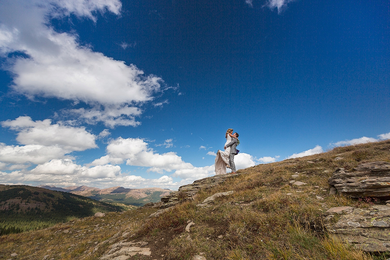 Camp Hale Colorful Fall Wedding Mountain Top Portraits