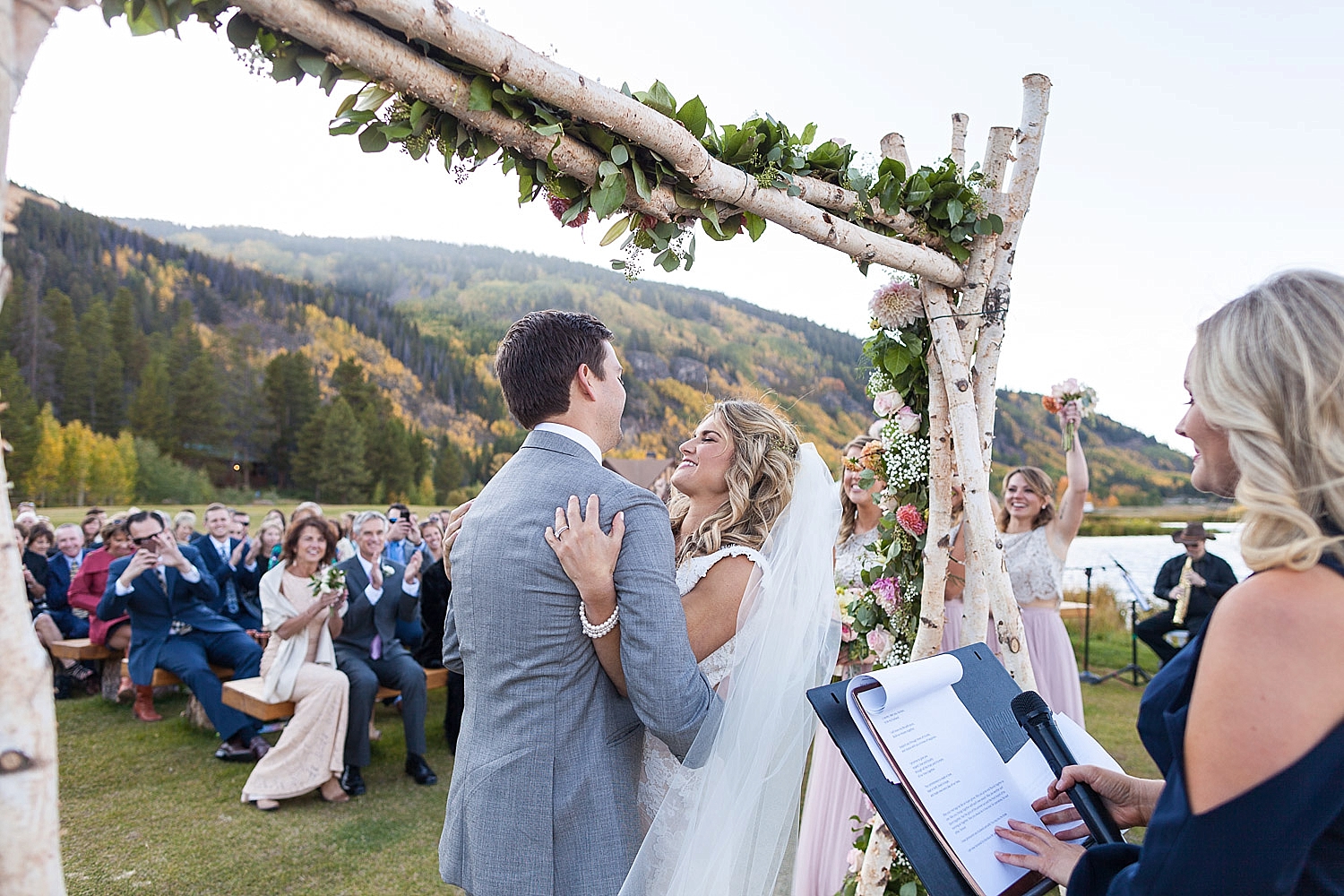 Camp Hale Colorful Fall Wedding Mountain Top Portraits