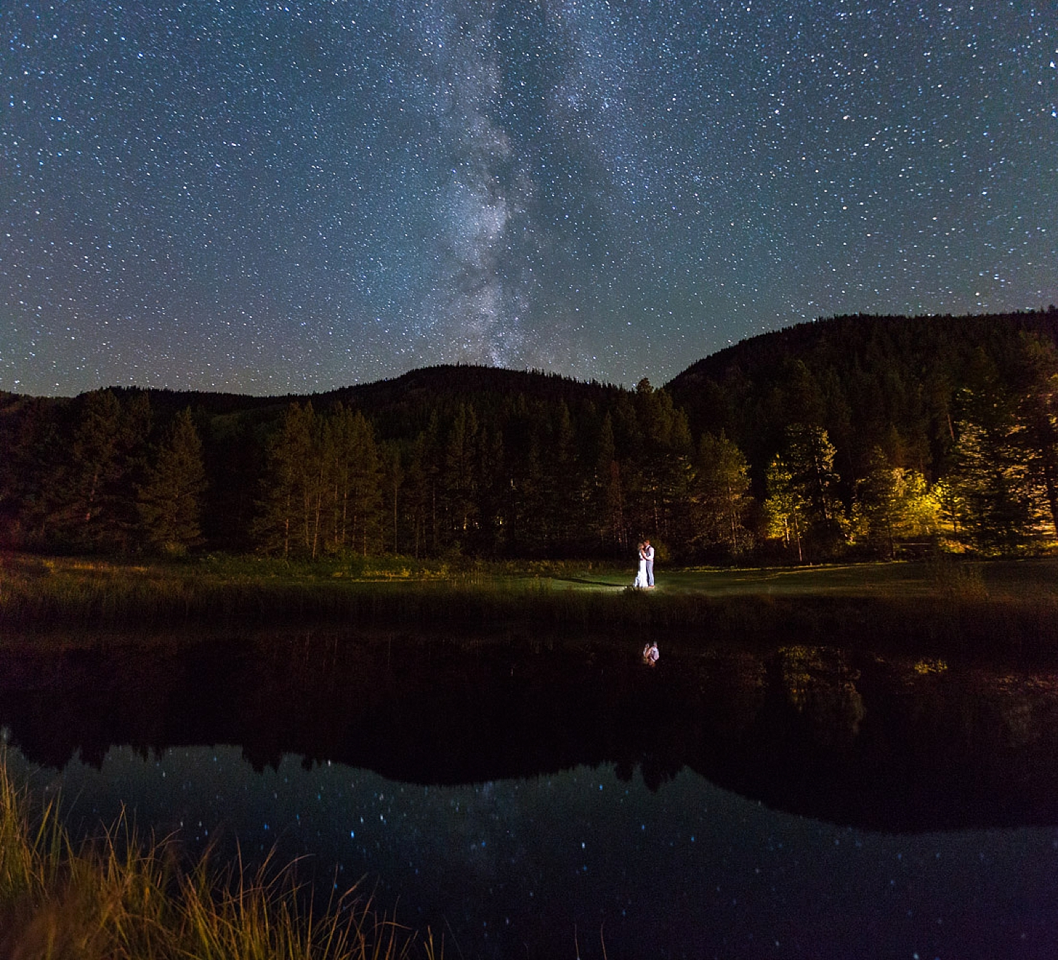 Camp Hale Colorful Fall Wedding Milky Way Star Photo