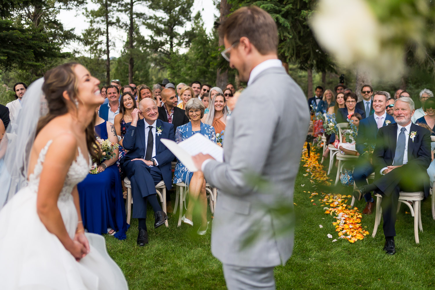 evergreen wedding photography ceremony