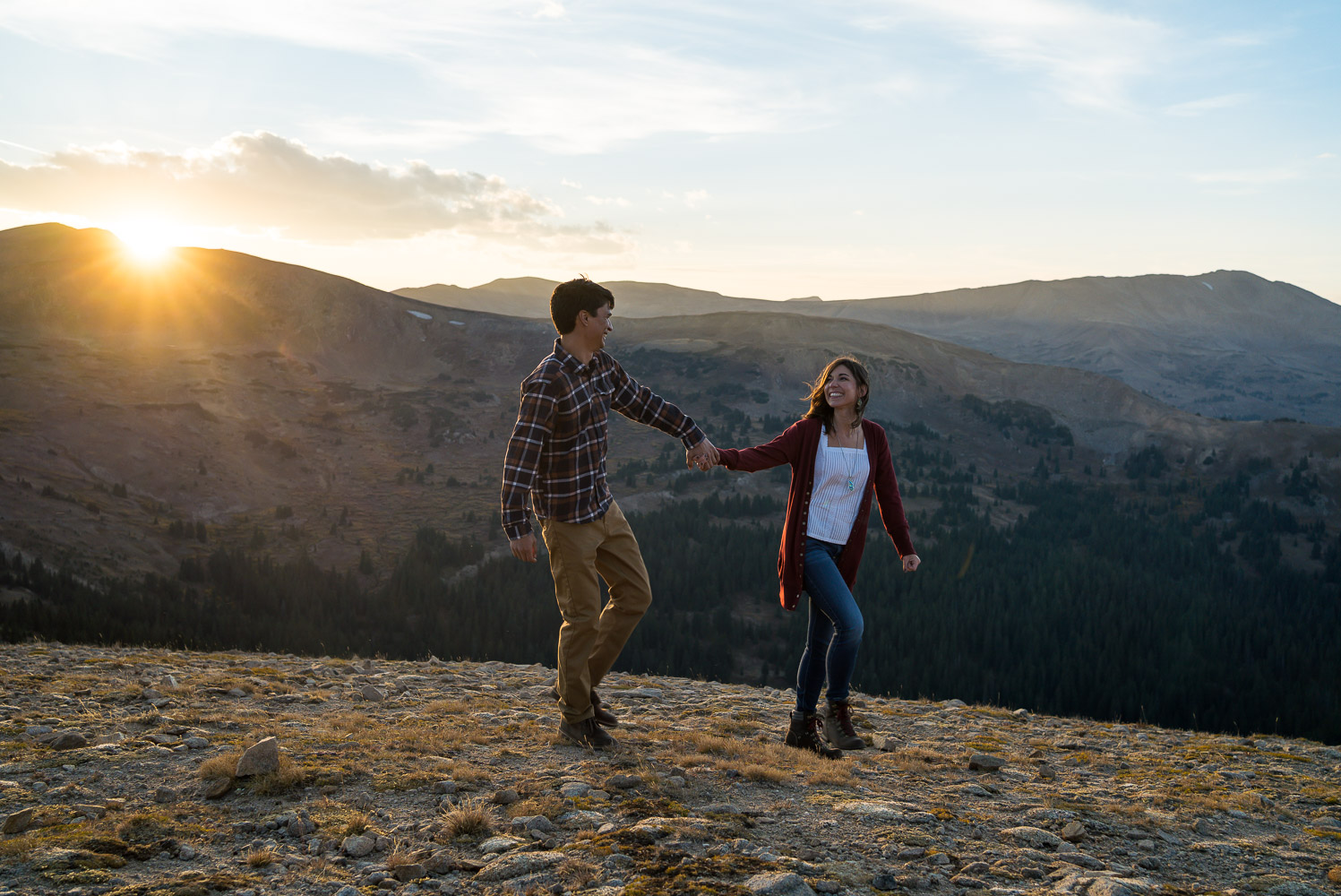mountain engagement sunset