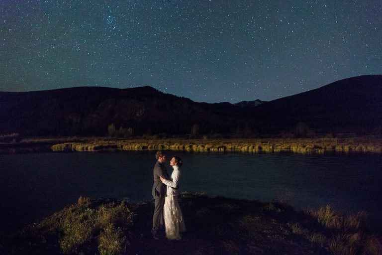 Festive Fall Camp Hale Wedding Couple Portrait Star Photo