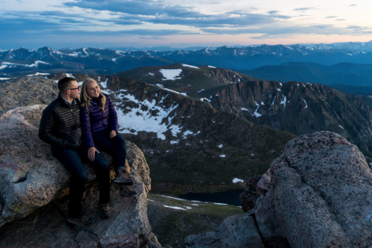 Sunrise Engagement Photos Colorado Mountain View